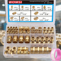 40pcs/66pcs of Brass Hex Nut Fittings 1/8" 1/4" 3/8" 1/2" 3/4" BSP Male Threaded Quick Connectors Suitable for Garden Water, Oil, RV, And Kitchen Pipe Connections.