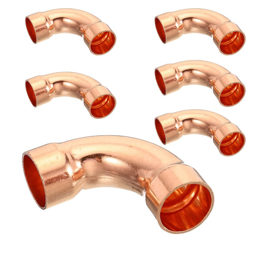 1/2 inch Inner Diameter Elbow Copper Pipe Joint, 90 Degree Long Turn Pressure Connector, Pipe Fitting Welding Joint, Suitable for Cold Welding Connection of Water HVAC Pipelines