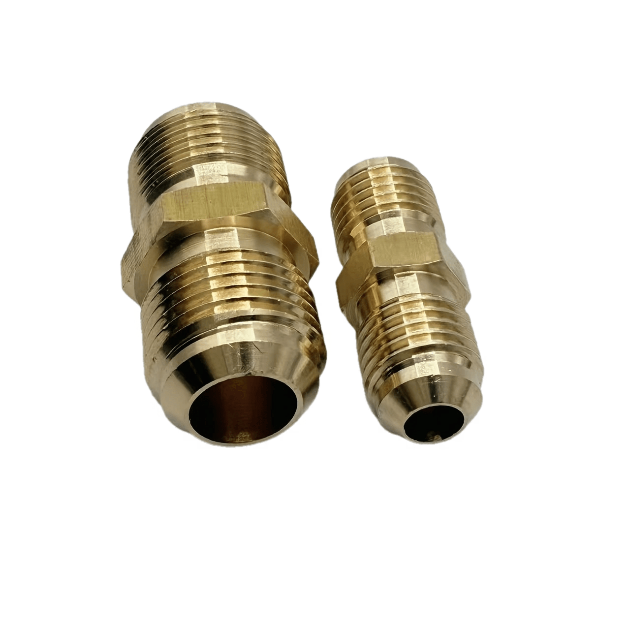 2 Copper Air Conditioner Copper Tube Adapters - 1/4" & 3/8" Male/Female Spark Thread Quick Couplers, Leak-Proof Double Head Fittings for Air Conditioning & Freeze Repair (US & EU Standard Threads), Freeze Connection, Copper C