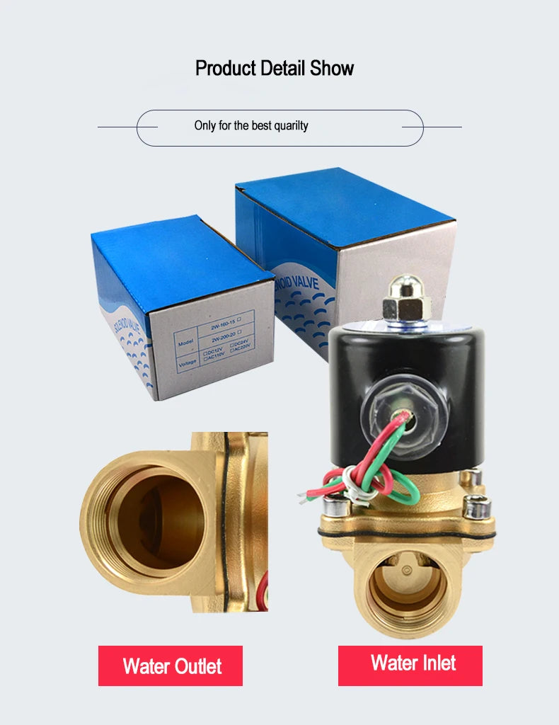 1/2" 3/4" 1" 2" inch Normally Closed Brass Solenoid Valve 220VAC 110VAC 24VDC 12VDC 24VAC Direct Acting For Water Gas Oil
