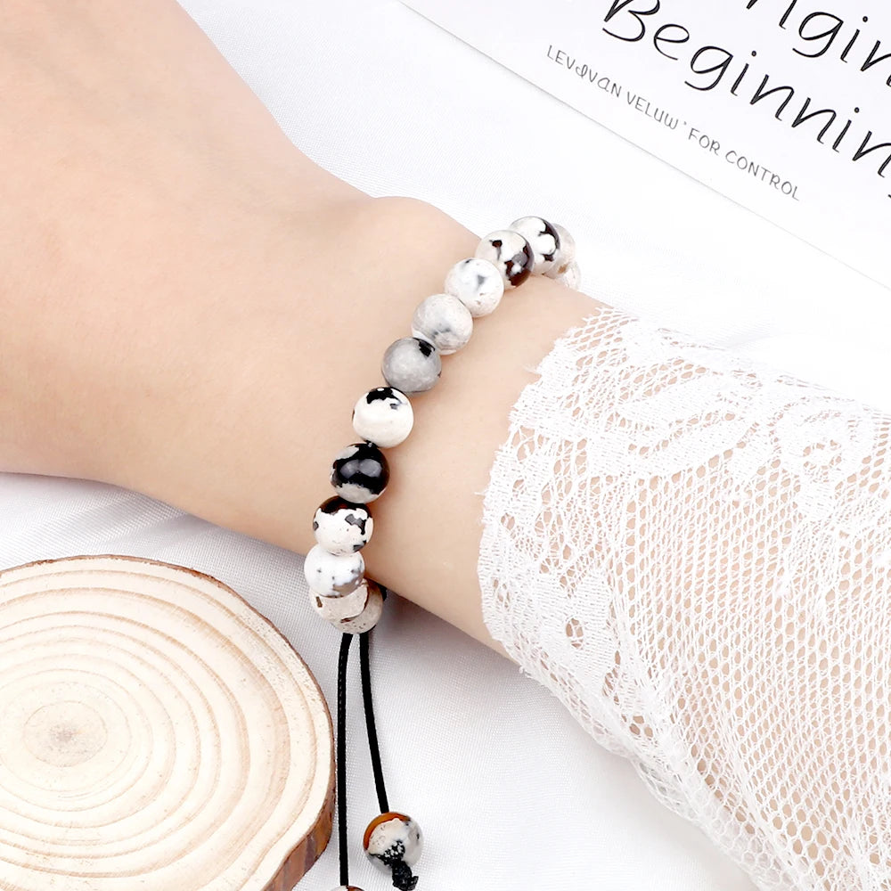 8mm Men Women Fire Agates Onyx Beads Bracelet Bangles Healing Natural Stone Chakra Prayer Charm Buddha Adjustable Jewelry Gifts