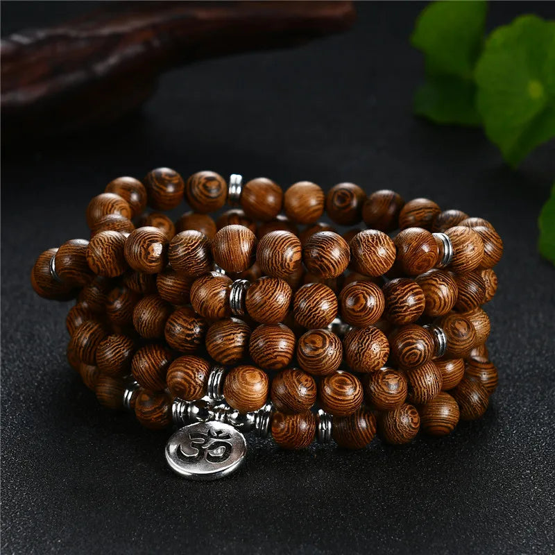 Wood Multi-layer Prayer Beads Bracelet Charm Meditation Yoga Rosary Lucky Wooden Bracelet For Women Men Jewelry Drop shipping