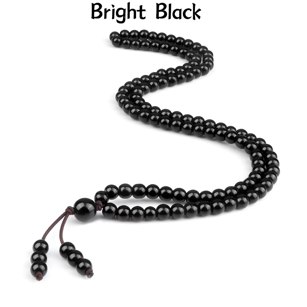 6mm Matte Black Lava Stone Bracelet Necklace 108 Beads Mala Wrap Bracelets Men Charm Fashion Yoga Bangle Rosary Buddhist Jewelry
