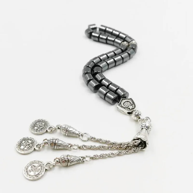 Natural Hematite Tasbih Ramadan special price For Muslim 33 prayer beads Islamic Rosary gift pocket Misbaha Eid accessories