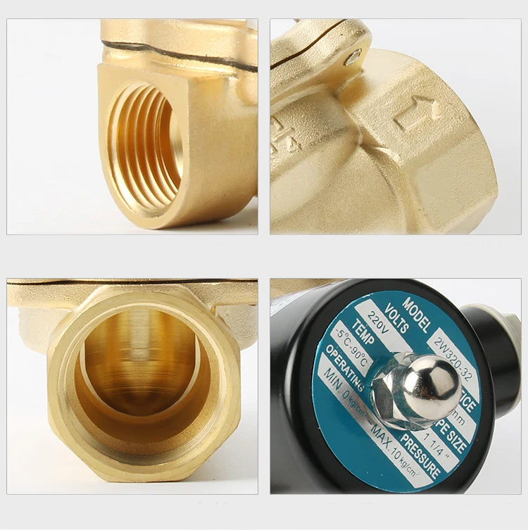 1/2" 3/4" 1" 2" inch Normally Closed Brass Solenoid Valve 220VAC 110VAC 24VDC 12VDC 24VAC Direct Acting For Water Gas Oil