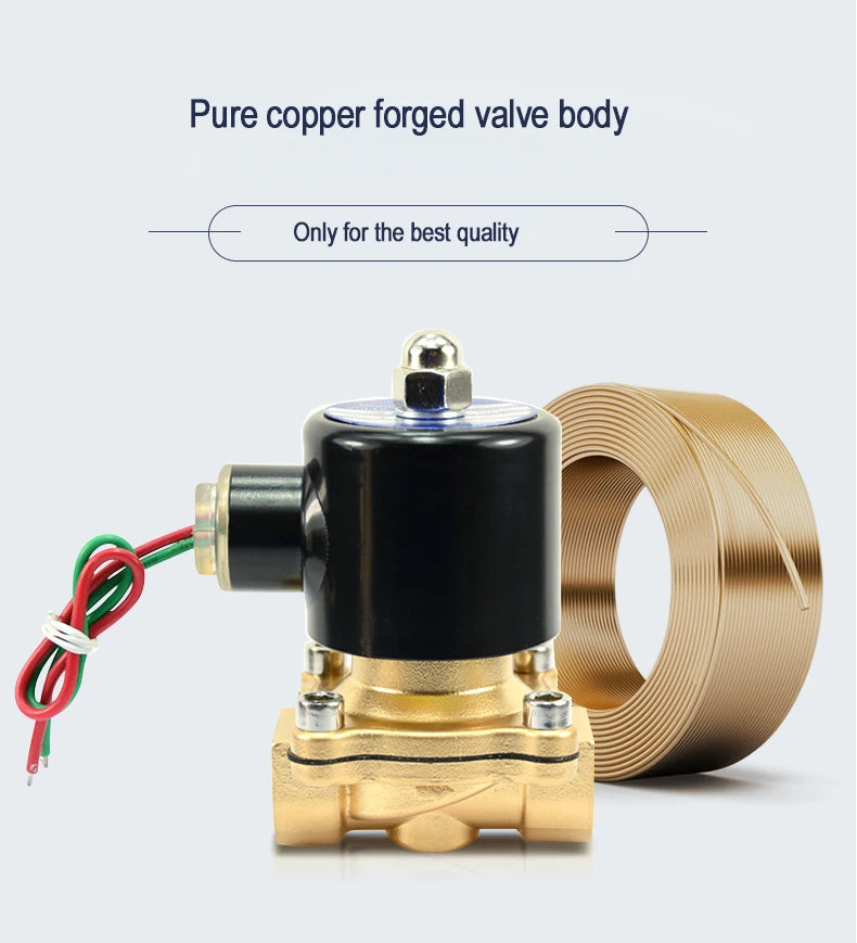 1/2" 3/4" 1" 2" inch Normally Closed Brass Solenoid Valve 220VAC 110VAC 24VDC 12VDC 24VAC Direct Acting For Water Gas Oil