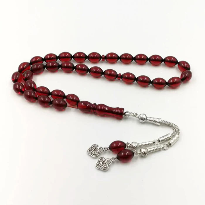 Rosary 33 Muslim Beads Red Tasbih Mastkhan Islamic prayer beads EID gift for Islam Man's Misbaha Bracelets