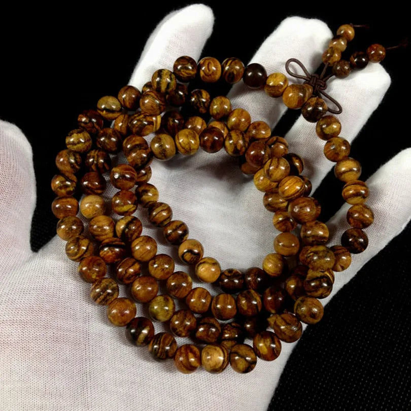 Sennier Authentic agarwood 108 beads 6mm 8mm buddha prayer beads bracelets women men jewelry wood wrist bangle Rosary Wooden bra