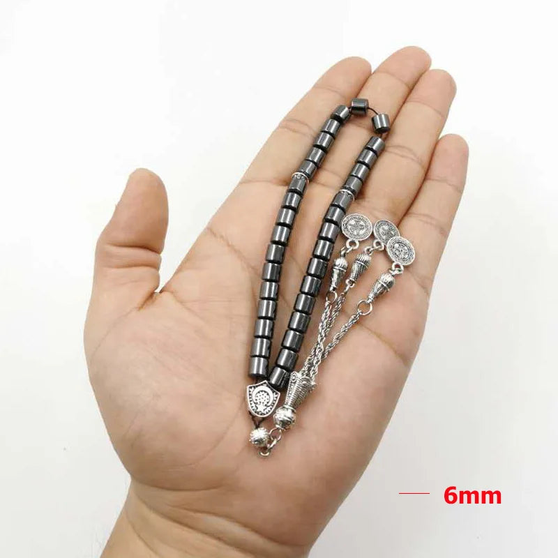 Natural Hematite Tasbih Ramadan special price For Muslim 33 prayer beads Islamic Rosary gift pocket Misbaha Eid accessories