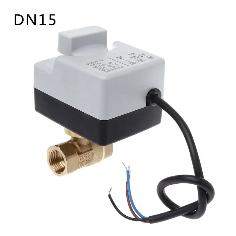 AC 220V DN15 DN20 DN25 2 Way 3 Wires Motorized Ball Valve Electric Actuator with Manual Switch