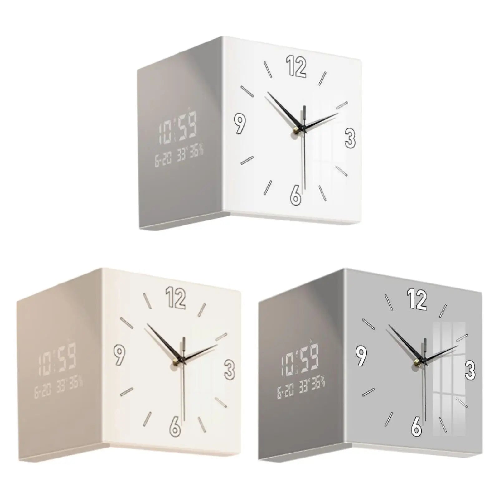 Double Sided Corner Clock Ornament Outdoor Gifts Indoor Wall Mounted Easy to Read Face Wall Clock Living Room Patio Decoration