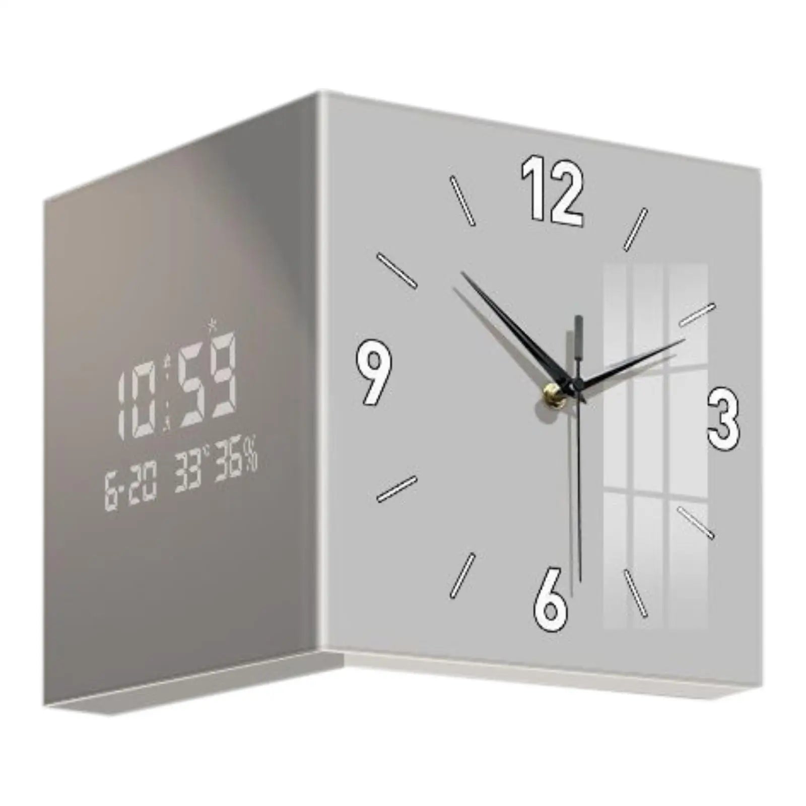 Double Sided Corner Clock Ornament Outdoor Gifts Indoor Wall Mounted Easy to Read Face Wall Clock Living Room Patio Decoration