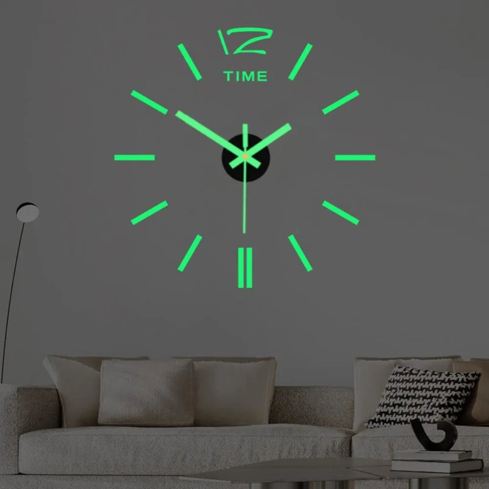 Large 3D Wall Clock Luminous Classic Wall Clocks DIY Digital Clock Wall Watches Stickers Silent Clock for Home Living Room Table