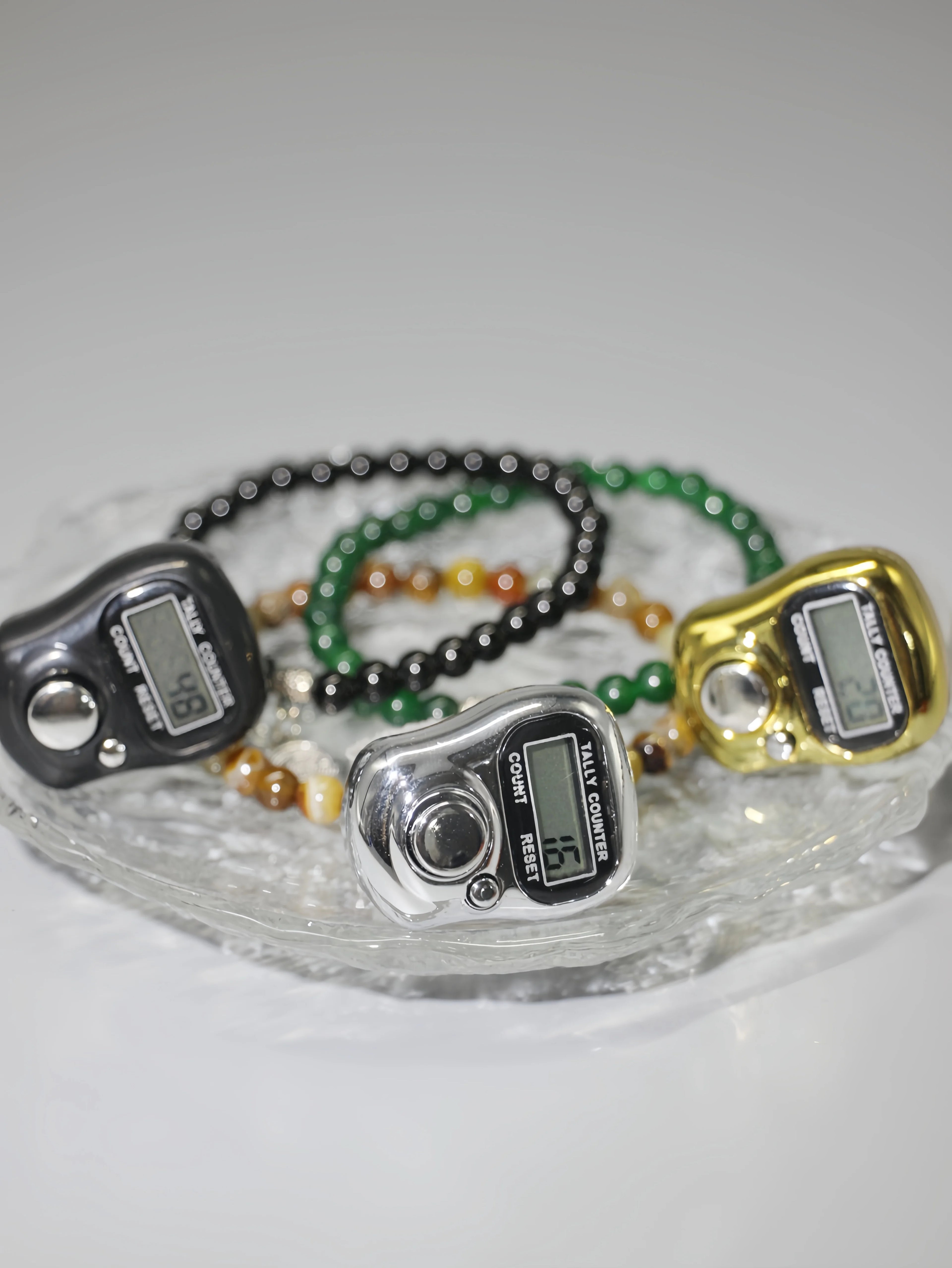 Premium Electronic Tasbih Set, Digital Prayer Counter Ring&Bracelet Gift for Muslim Men Women, Islamic Dhikr Beads for Daily Use