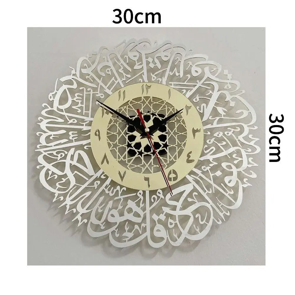 Acrylic Mirror Islamic Quartz Wall Clock  Wall Decor Pendulum Muslim Art Calligraphy Living Room Decor Home Decoration