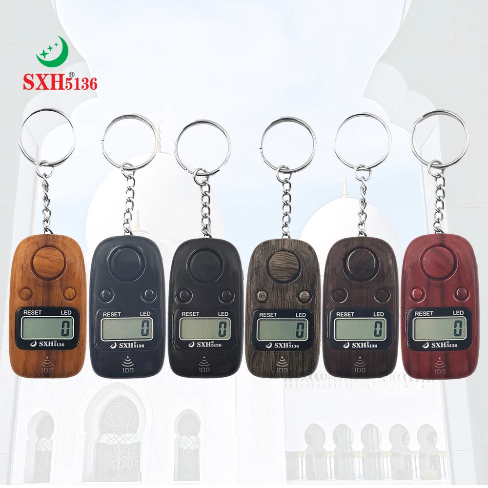 SXH5136 Factory Wholesale Led Electronic Digital Finger Counter with Keychain Muslims Tally Display Finger Counter for Prayer