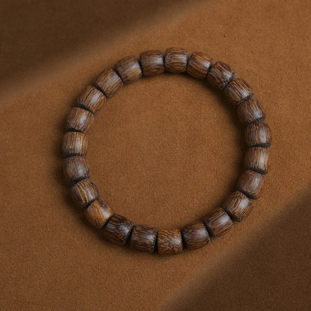 Vietnamese Nha Trang White Kynam Agarwood Bracelet Old-Style Beads Double-Circle Sinkable Rosary With Natural Fragrance Unisex