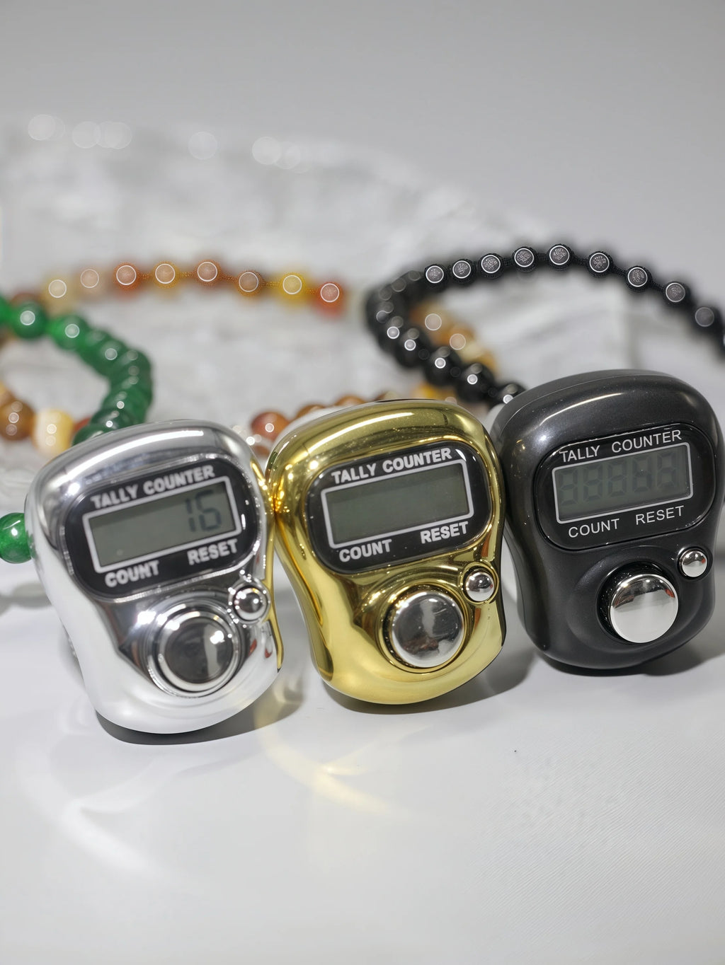 Premium Electronic Tasbih Set, Digital Prayer Counter Ring&Bracelet Gift for Muslim Men Women, Islamic Dhikr Beads for Daily Use