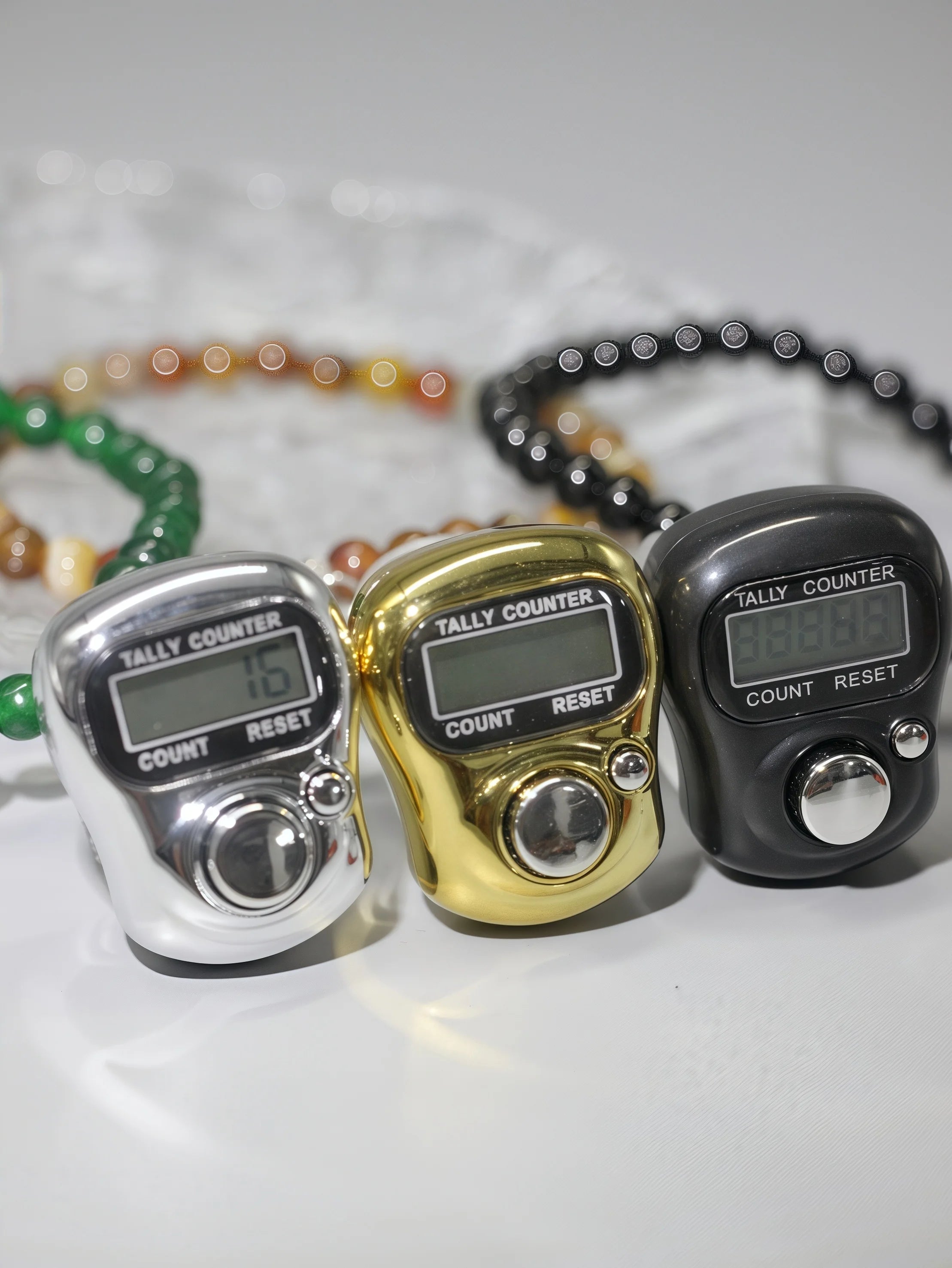 Premium Electronic Tasbih Set, Digital Prayer Counter Ring&Bracelet Gift for Muslim Men Women, Islamic Dhikr Beads for Daily Use