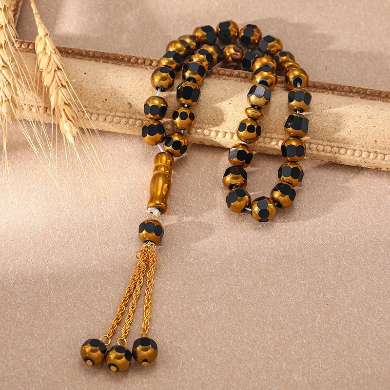 33PCS Holy Muslim Crystal Rosary Prayer Beads Glass Loose Islamic Prayer Beaded Bracelets Prayer Jewelry Accessories Wholesale