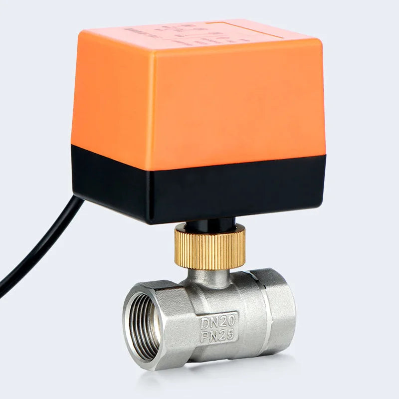 AC220V DC12V-24V Electric Thread Stainless Steel Ball Valve 2-control 3-wire Solenoid Water Valve Actuator, DN15/20/25/32/40/50