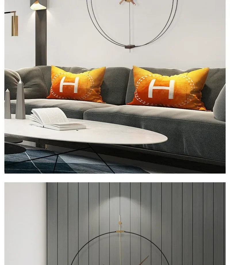 Art Wall Clock Silent Spain Watches Large Living Room Clocks Luxury Minimalist Watch Solid Wood Pointer Home Decoration