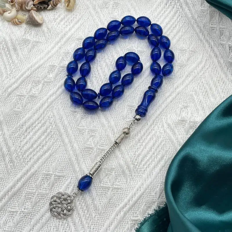 Premium Islamic Tasbih Oval Acrylic Beads Lightweight Portable Muslims Rosary Bracelet For Prayer Spiritual Practice