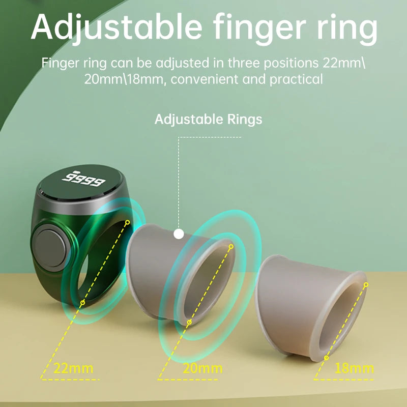 Smart Tasbih Tally Counter Digital Electronic Finger Ring Tally Counter Muslims Tasbeeh Zikr Ring Prayer Time Vibration Reminder
