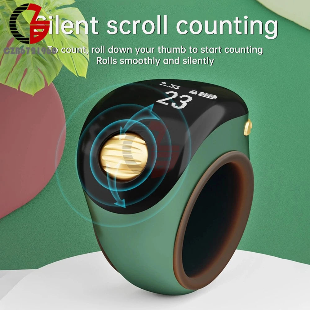 Smart Tasbih Tally Counter Digital Electronic Finger Ring Tally Counter Muslims Tasbeeh Zikr Ring Prayer Time Vibration Reminder