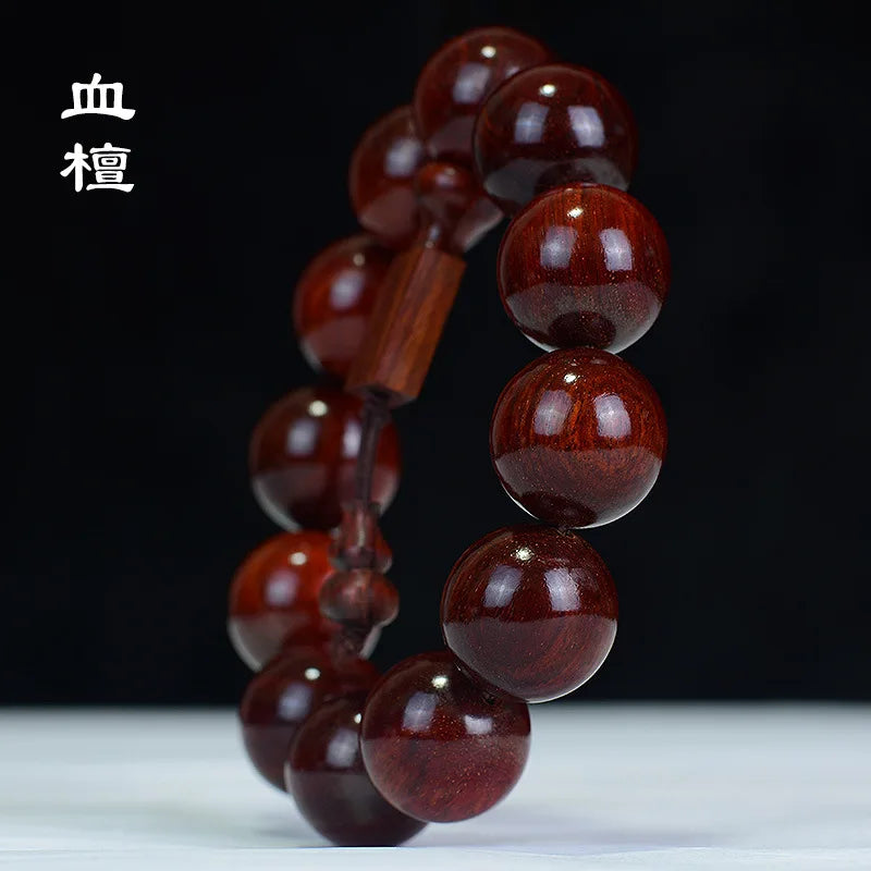 Jifangyuan Gaomi Old Materials Pterocarpus Santalinus Red Sandalwood Rosewood Beads Men Ladies Bracelet Rosary Bracele