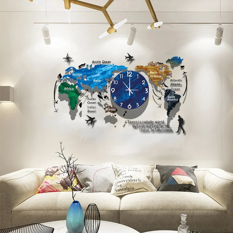 Unique Acrylic Wall Clock 3D DIY Large Wall Hanging Clock with Stickers Home Decorations