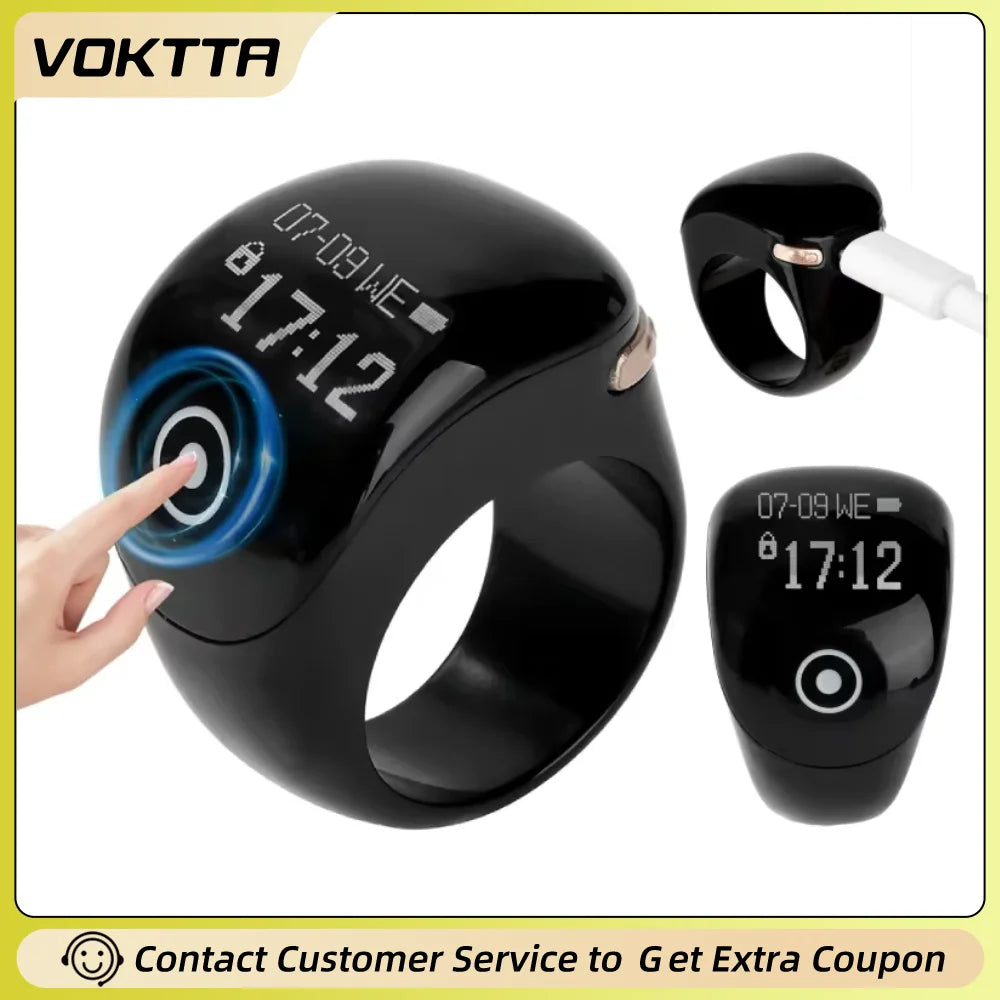 S8pro Digital Counter With OLED Dispaly Screen Finger Counters Type-C 120mah Charging Battery Smart Ring Touch Tally Counter