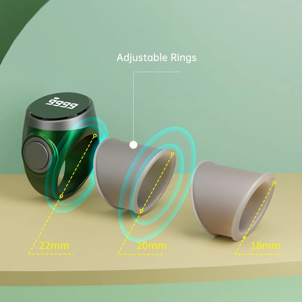 Smart Tasbih Tally Counter Digital Electronic Finger Ring Tally Counter Muslims Tasbeeh Zikr Ring Prayer Time Vibration Reminder