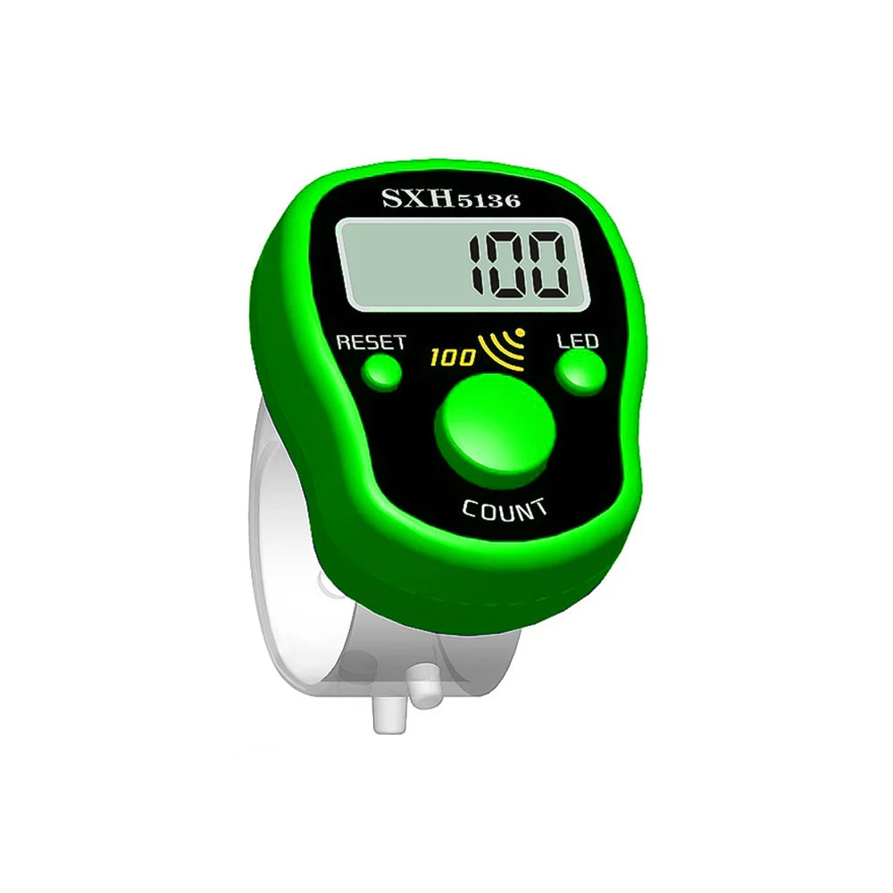 SXH-5136 Electronic Counter Finger Clicker Finger Counter Finger Ring Modeling with Backlight 5 Random Colors Shipping
