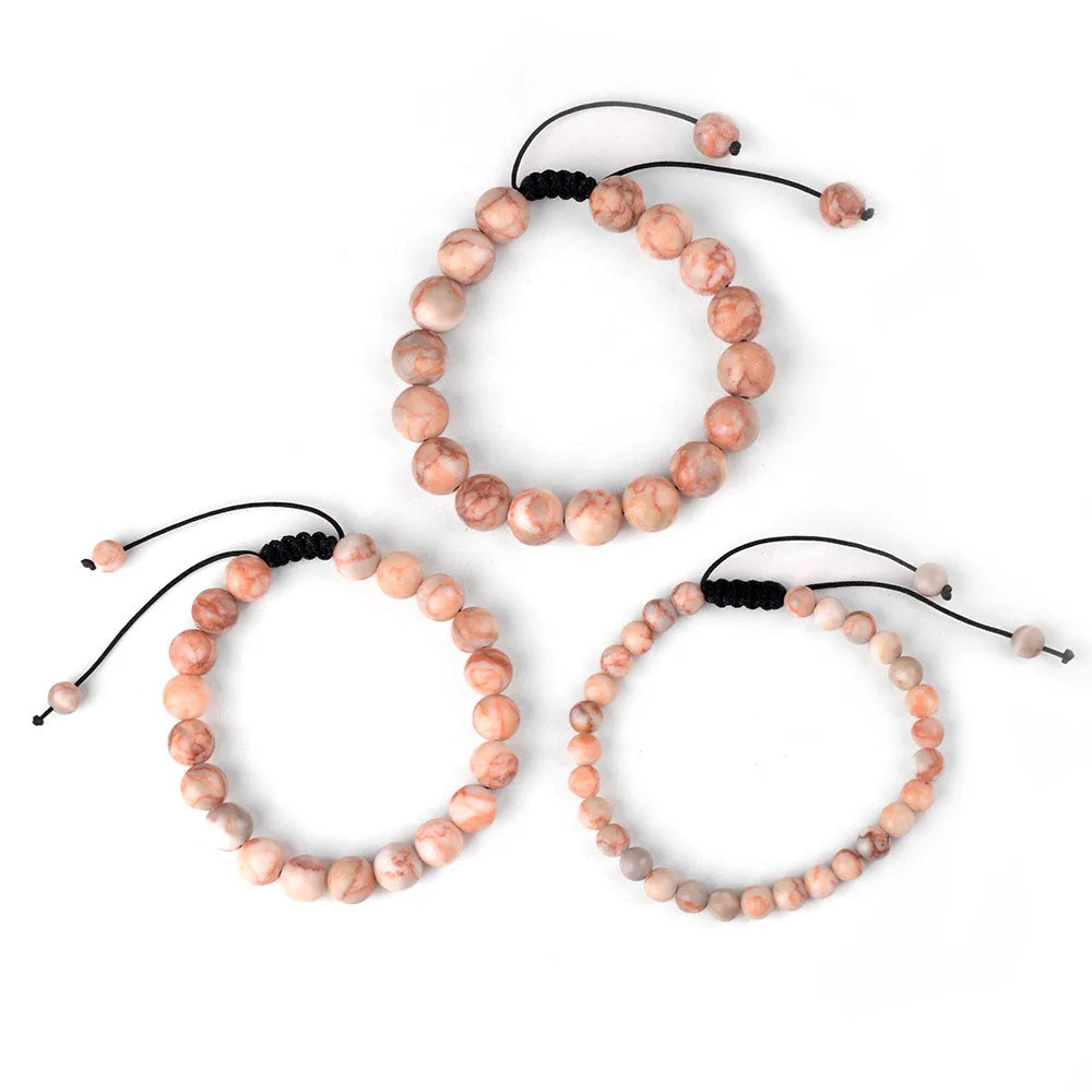 6mm 8mm 10mm Natural Stone Bracelet, Tiger Eye Agate Lava Bead Unisex Adjustable Handwoven Boho Jewelry Gift for Men Women