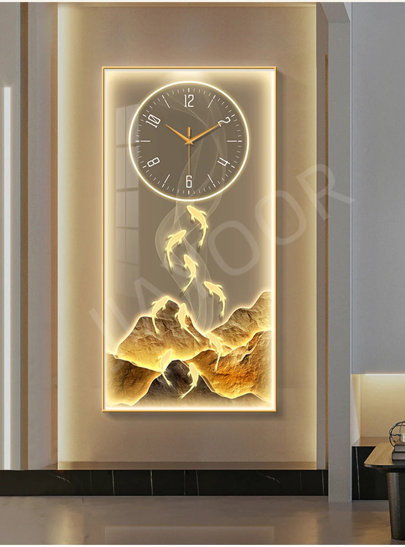 Modern Creative LED Wall Clock Lamps Mural Lighting Corridor Living Room Entrance Staircase Lustre Indoor Home Decoration Lights