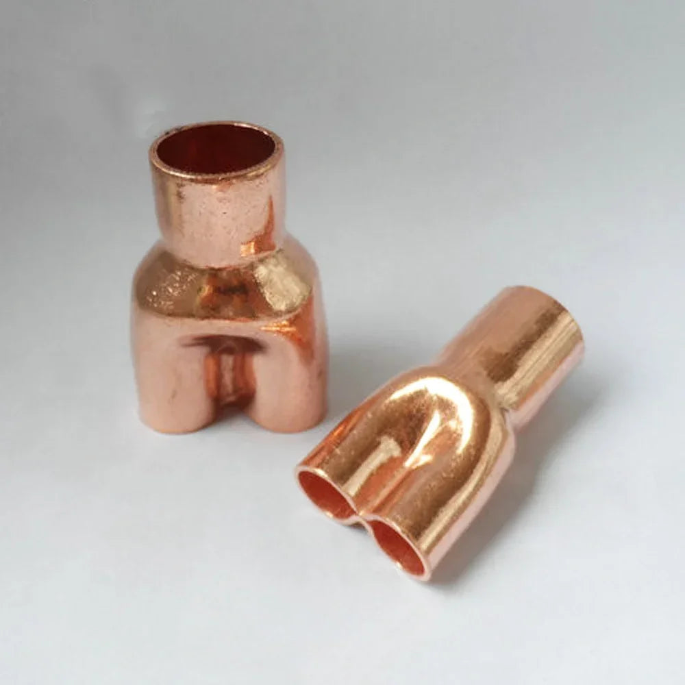 6.35 8 9.52 12.7 16 19 22 25.4 28.6 35 42mm Equal Reducing Y 3 Way Copper End Feed Solder Pipe Fitting Connector Air Conditioner
