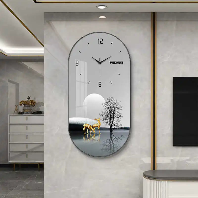 Nordic luxury Wall Clock Living Room Household Fashion Restaurant Decorative Painting Creative Wall Hanging Silent Clock