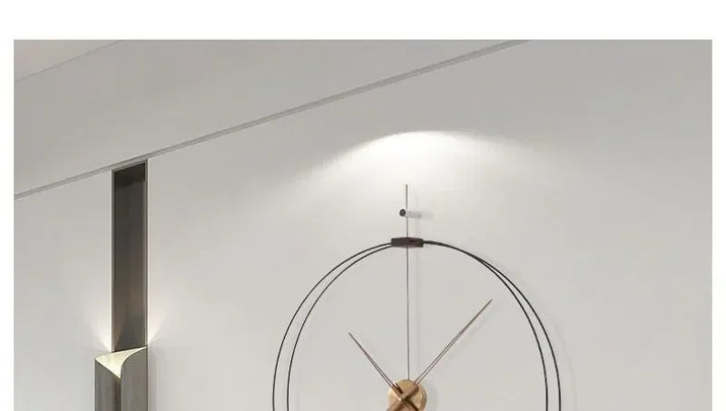 Art Wall Clock Silent Spain Watches Large Living Room Clocks Luxury Minimalist Watch Solid Wood Pointer Home Decoration