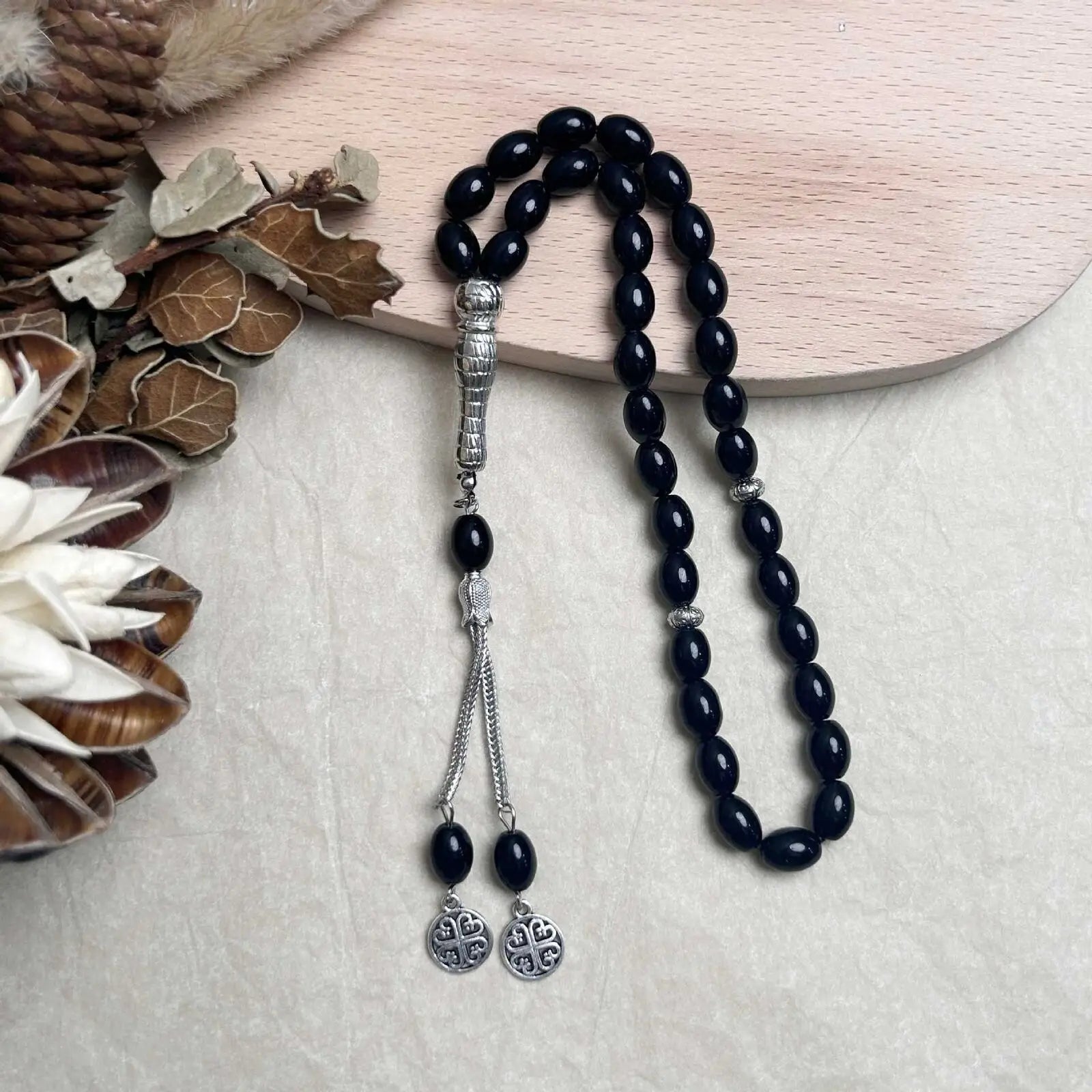 Ramadan Eid 33 Beads Glass Prayer Beads Islamic Rosary Turkey Tassel Pendant Jewelry Arabic Bracelet Gifts Middle East Muslim