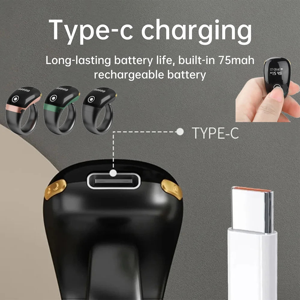 Smart Tasbih Tally Counter 0~99999 Muslims Tasbeeh Zikr Ring Prayer Time Vibration Reminder Type-C Ring Counters OLED Display