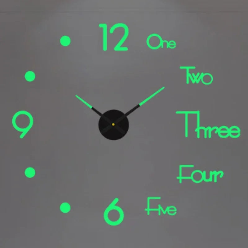 Large 3D Wall Clock Luminous Classic Wall Clocks DIY Digital Clock Wall Watches Stickers Silent Clock for Home Living Room Table