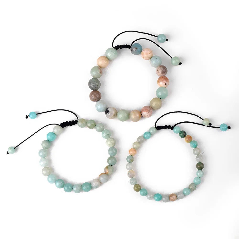 6mm 8mm 10mm Natural Stone Bracelet, Tiger Eye Agate Lava Bead Unisex Adjustable Handwoven Boho Jewelry Gift for Men Women