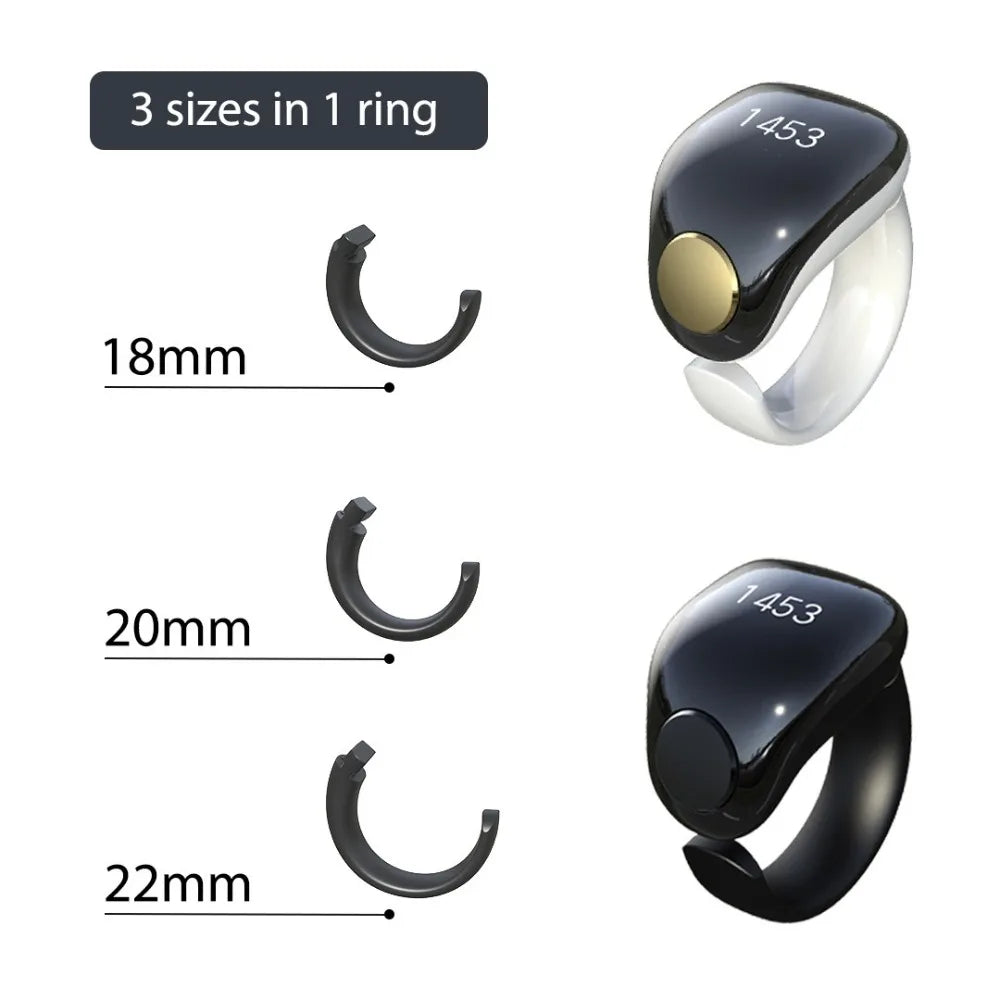 Gifts Adjustable Tasbih Counter Zikr Rings Waterproof 3 Size(18/20/22mm) Finger Counter APP Support Muslims Digital Counter