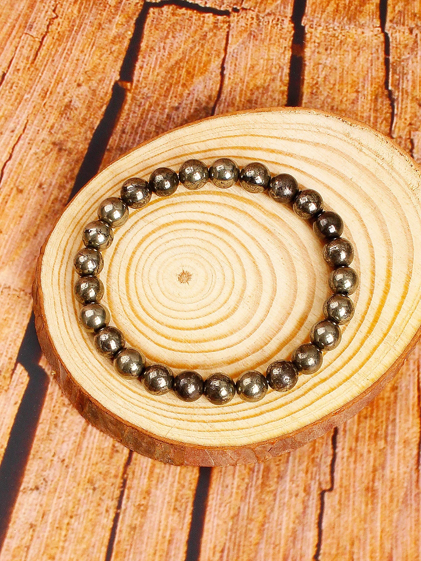 Attract Wealth Success & Confidence Boost Natural Pyrite Bead Bracelet Healing Crystal Energy Spiritual Jewelry Men Women Gift