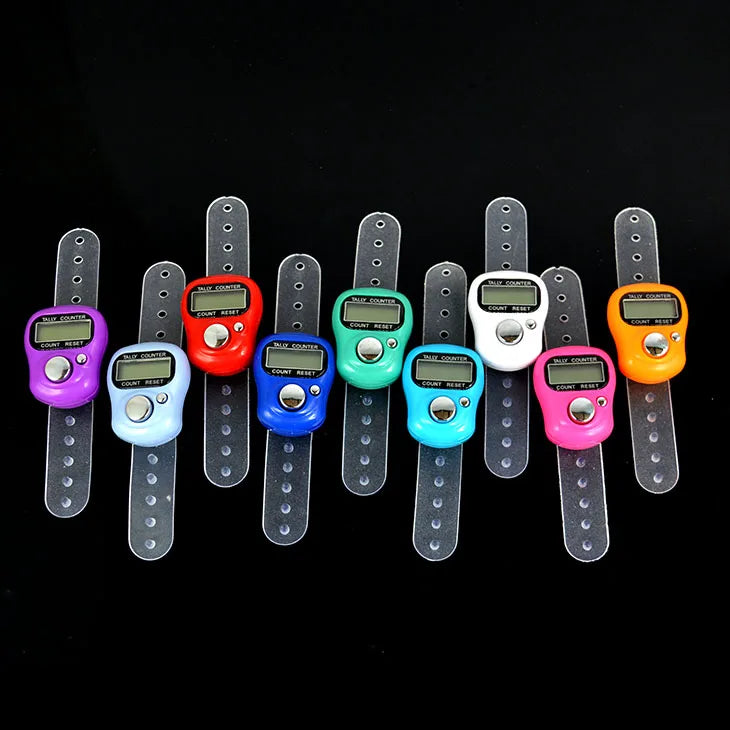 1Pcs Mini Digital Hand Ring Tally Counter LCD Screen Display Electronic Finger Counter W2F