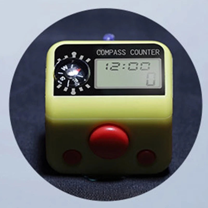 Finger Counter Compass Islamic Tasbih Bead 5 Digital LED Electronic Handheld Tally Counter Clicker Counter Ring