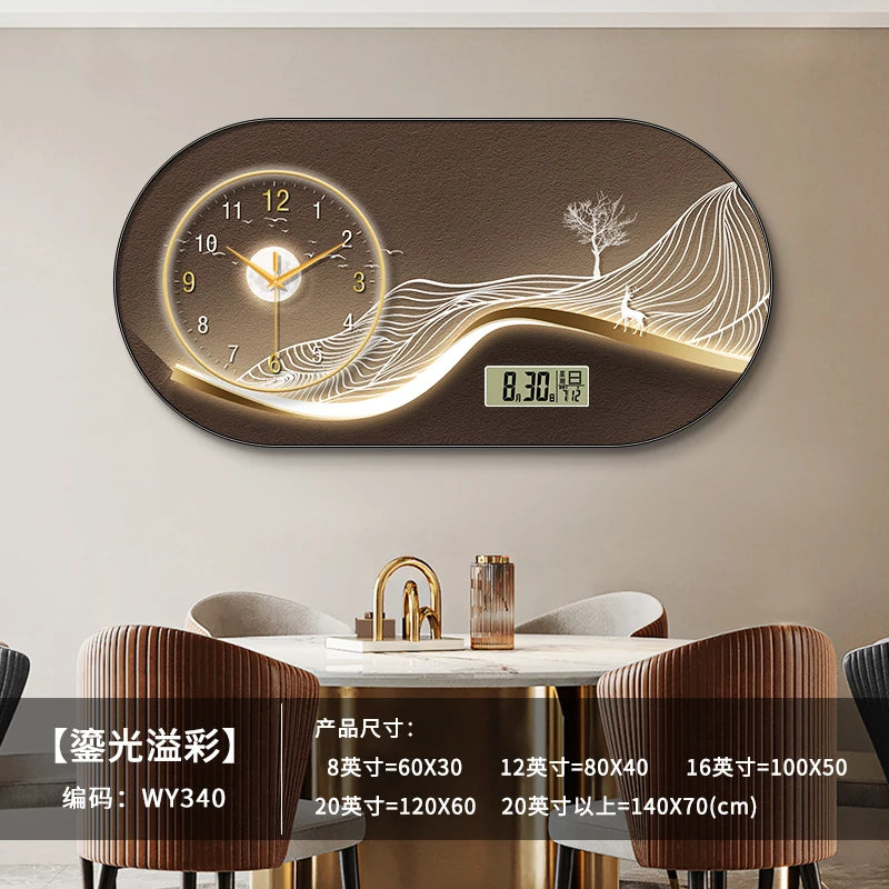 Modern minimalist living room wall clock high-end creative fashion clock restaurant bedroom wall-mounted electronic clock