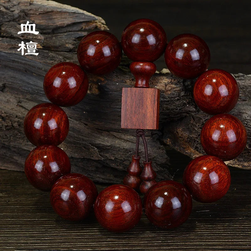 Jifangyuan Gaomi Old Materials Pterocarpus Santalinus Red Sandalwood Rosewood Beads Men Ladies Bracelet Rosary Bracele