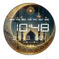 Gold Crescent Moon LED Digital Wall Clock with Timer Date Temperature Islamic Mosque Eid Mubarak Home Decor Electric Wall Clock